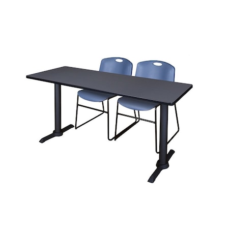 Cain Rectangle Tables > Training Tables > Cain Training Table & Chair Sets, 72 W, 24 L, 29 H, Grey MTRCT7224GY44BE